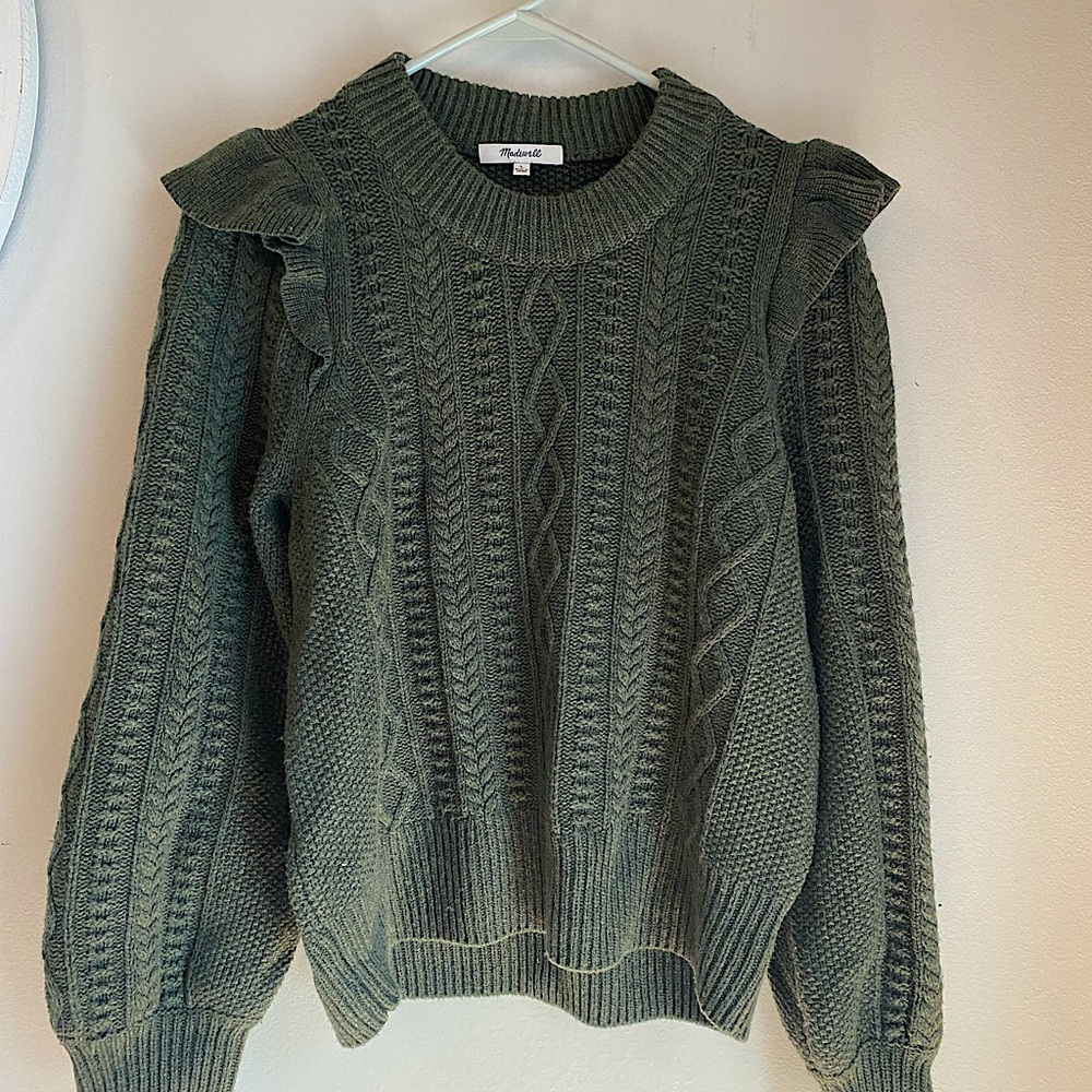 Madewell Ruffle Shoulder Sweater